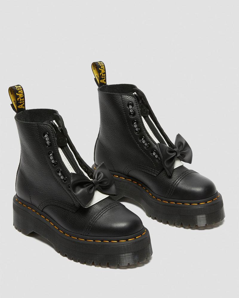 Women's Dr Martens Sinclair Lazy Oaf Leather Platform Boots Black | AU 254LIS